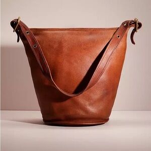 Coach Brown Leather Bucket Hobo Bag